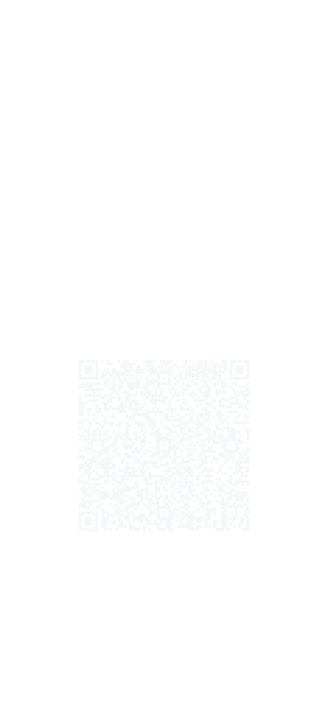 A Qryo QR code rendered as light modules on the page background.