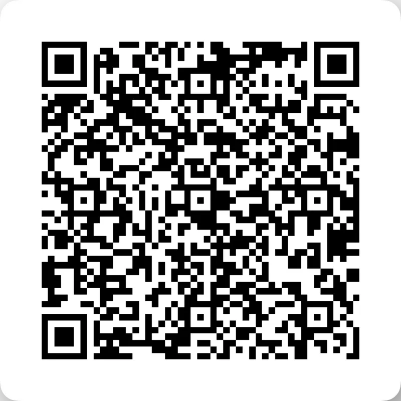 A plain black-and-white QR code on a white card, with no Qryo branding.