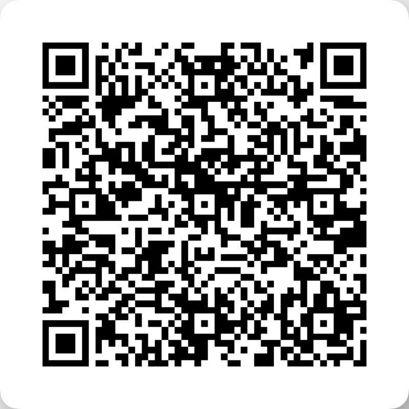A plain black-and-white QR code on a white card, with no Qryo branding.
